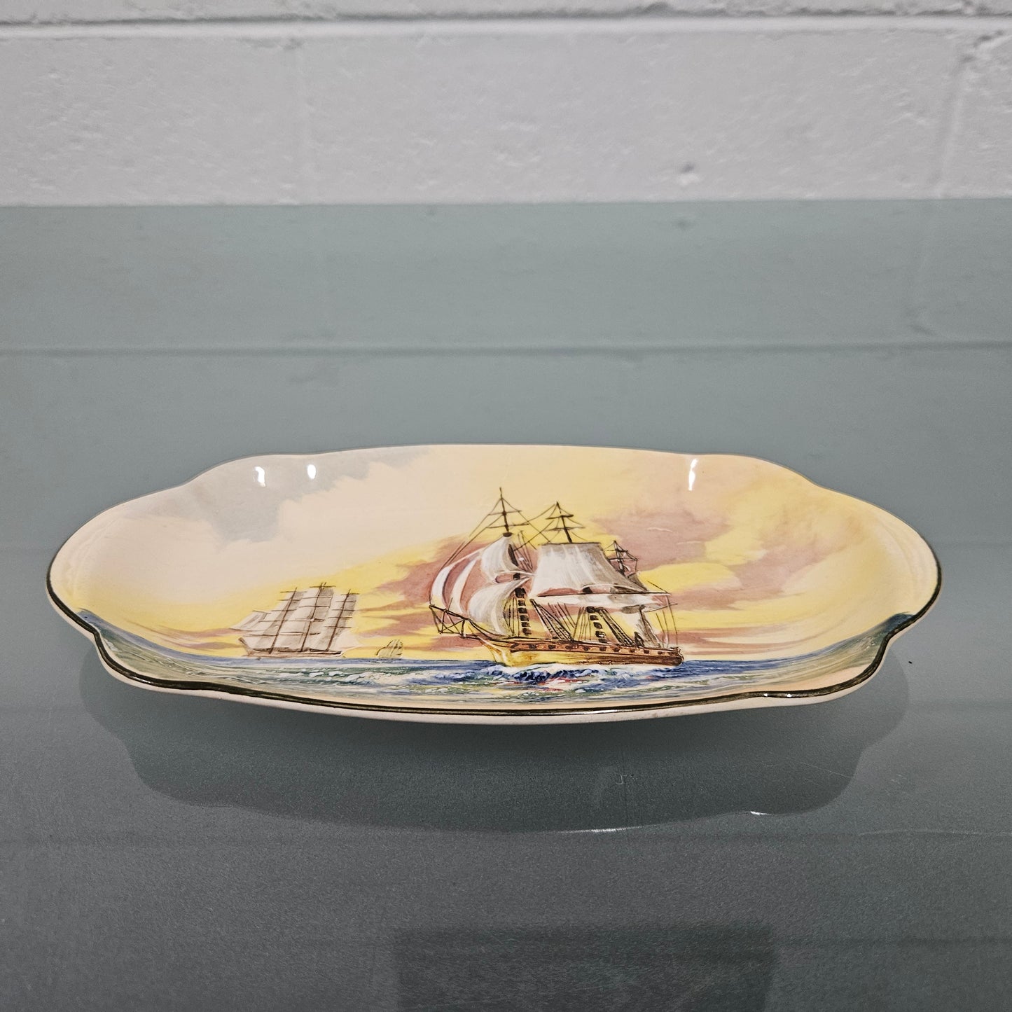 Royal Doulton Dish Featuring A Sailing Ship