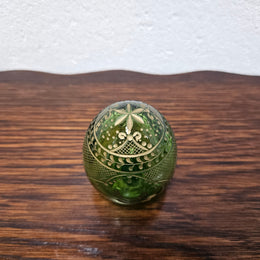 Vintage Faberge' Russian (St Petersburg) Green Glass Egg