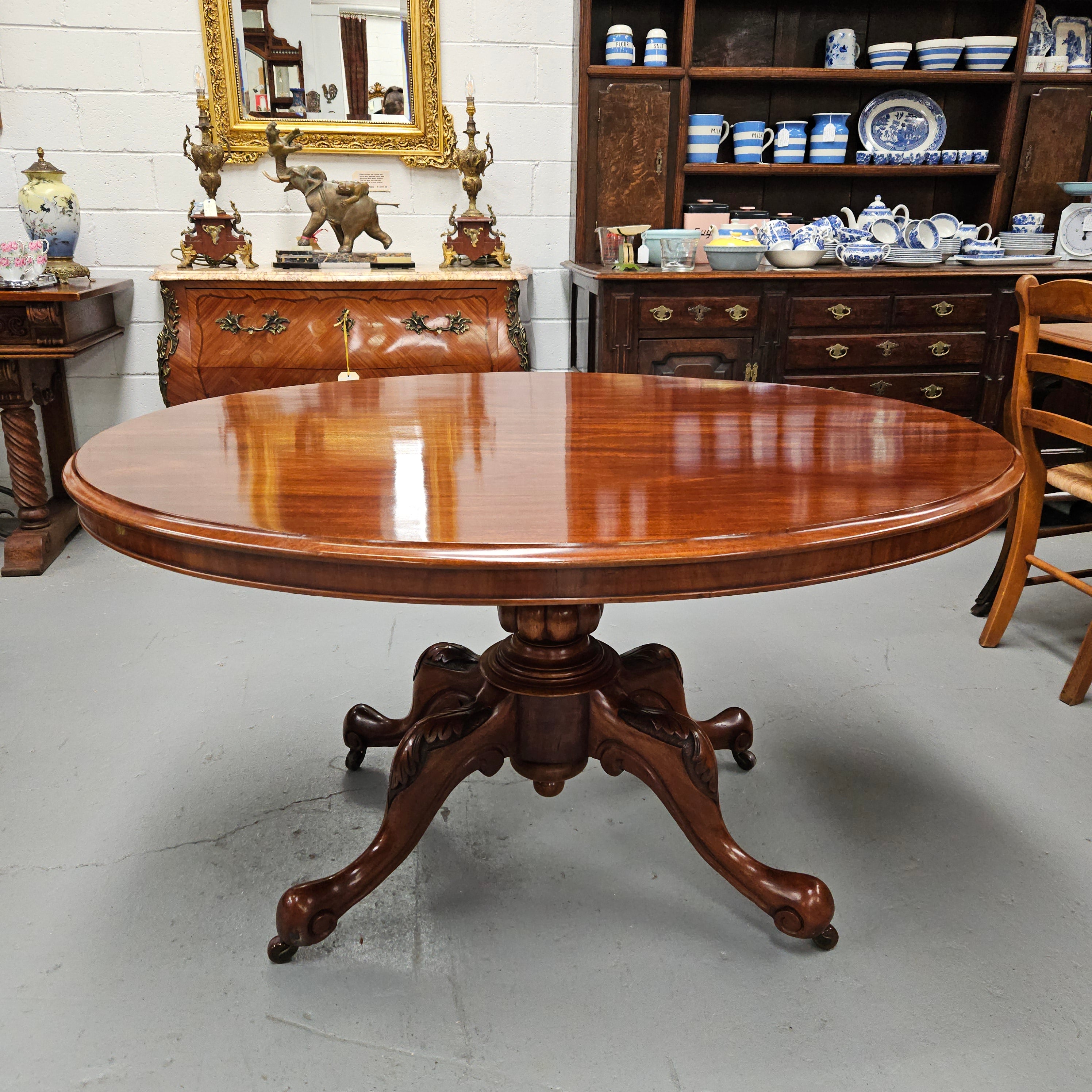 Victorian Oval Mahogany Loo Table | Antique & Vintage | Moonee Ponds Antiques | Australia Wide Delivery