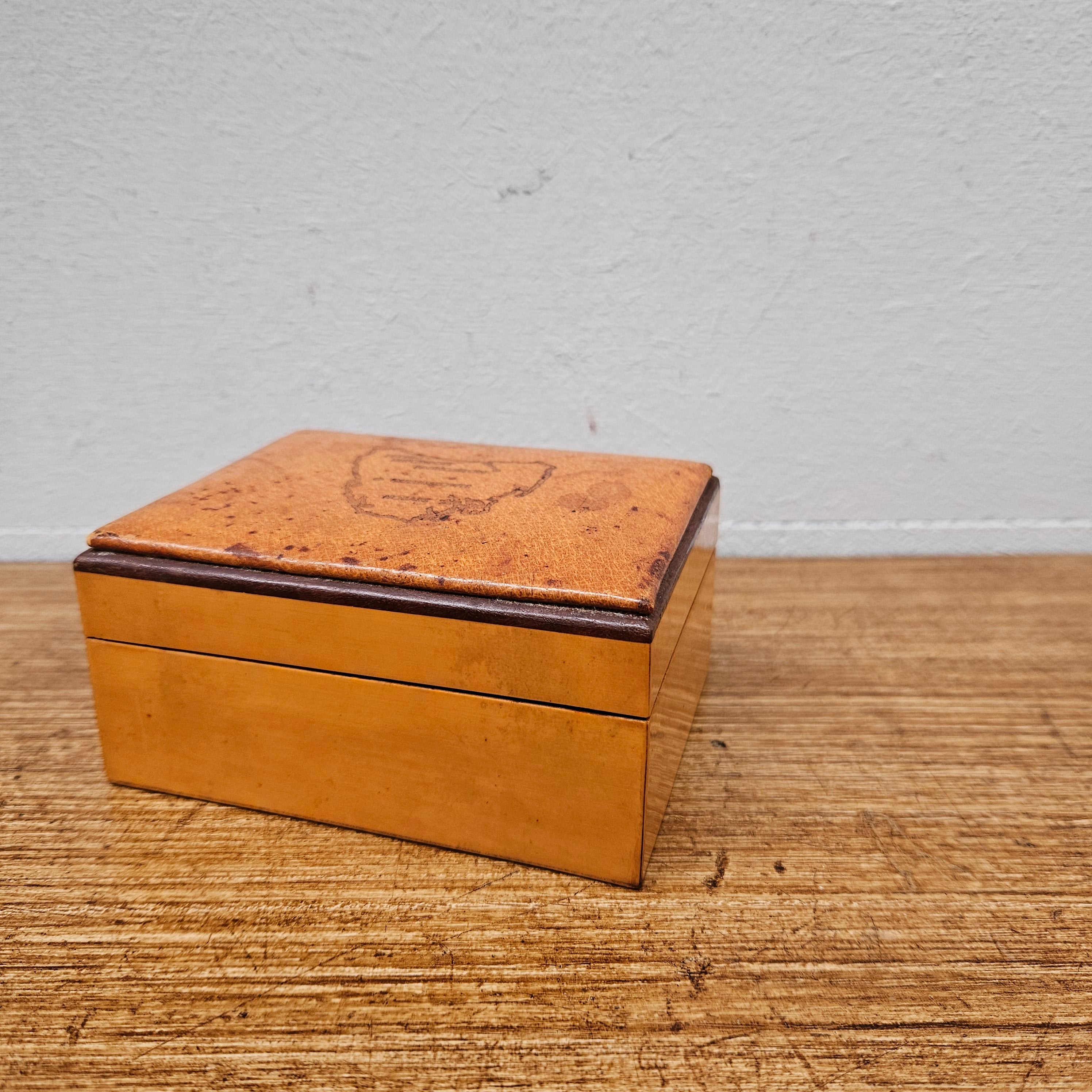 Vintage Leather Enbossed Box | Antique & Vintage | Moonee Ponds Antiques | Australia Wide Delivery