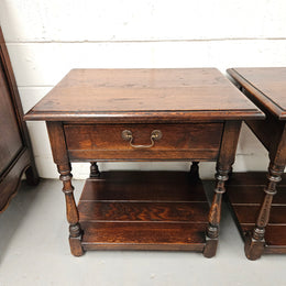 Antique French Oak Pair Bedside
