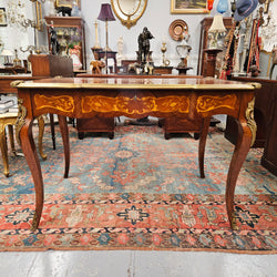 Rosewood Louis 15th Style Marquetry Inlaid Bureau Plat Desk | Antique & Vintage | Moonee Ponds Antiques | Australia Wide Delivery