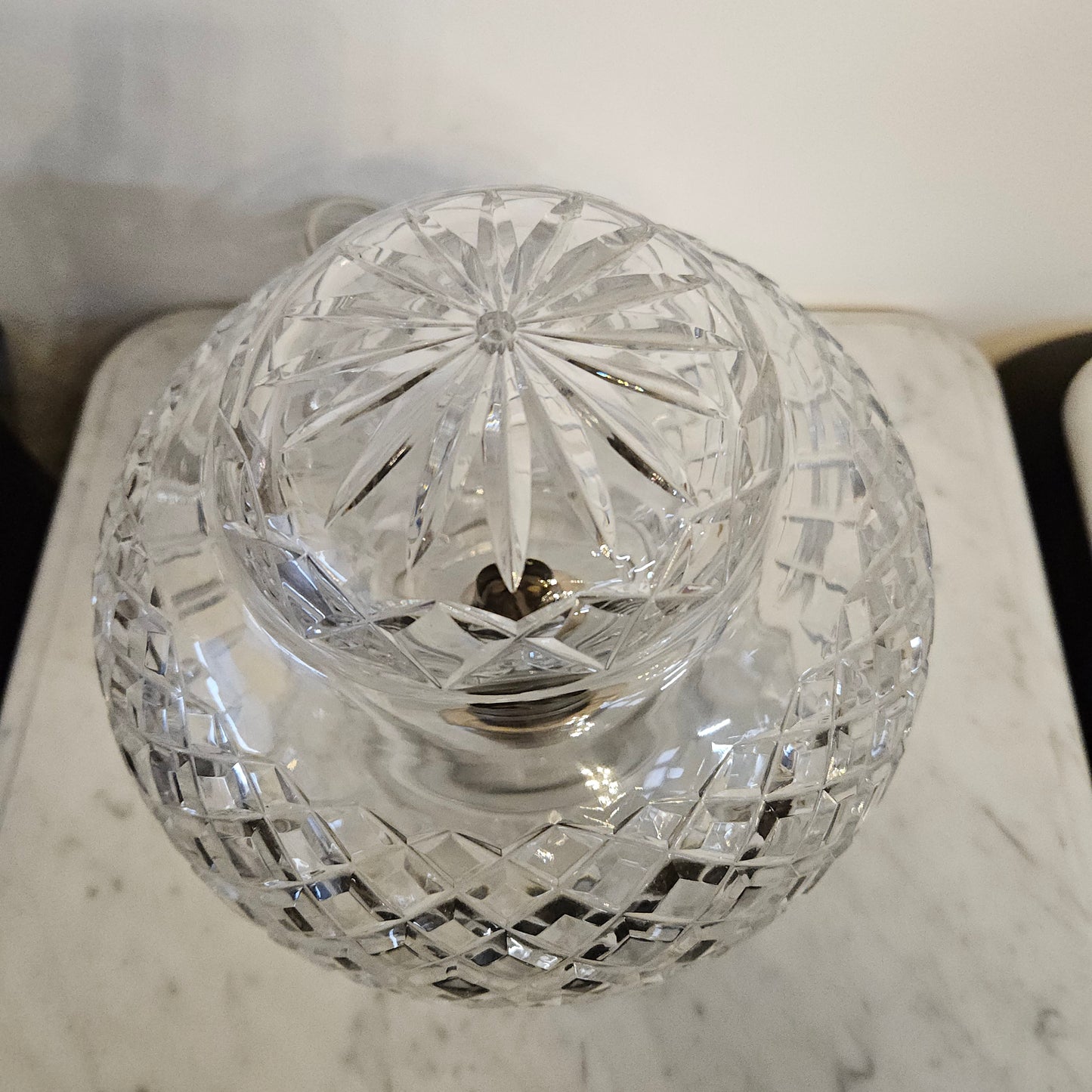 Vintage Art Deco Bohemian Crystal Bedside Lamp