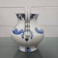 Vintage Staffordshire English Ironstone Jug Hand Painted Blue & White | Antique & Vintage | Moonee Ponds Antiques | Australia Wide Delivery