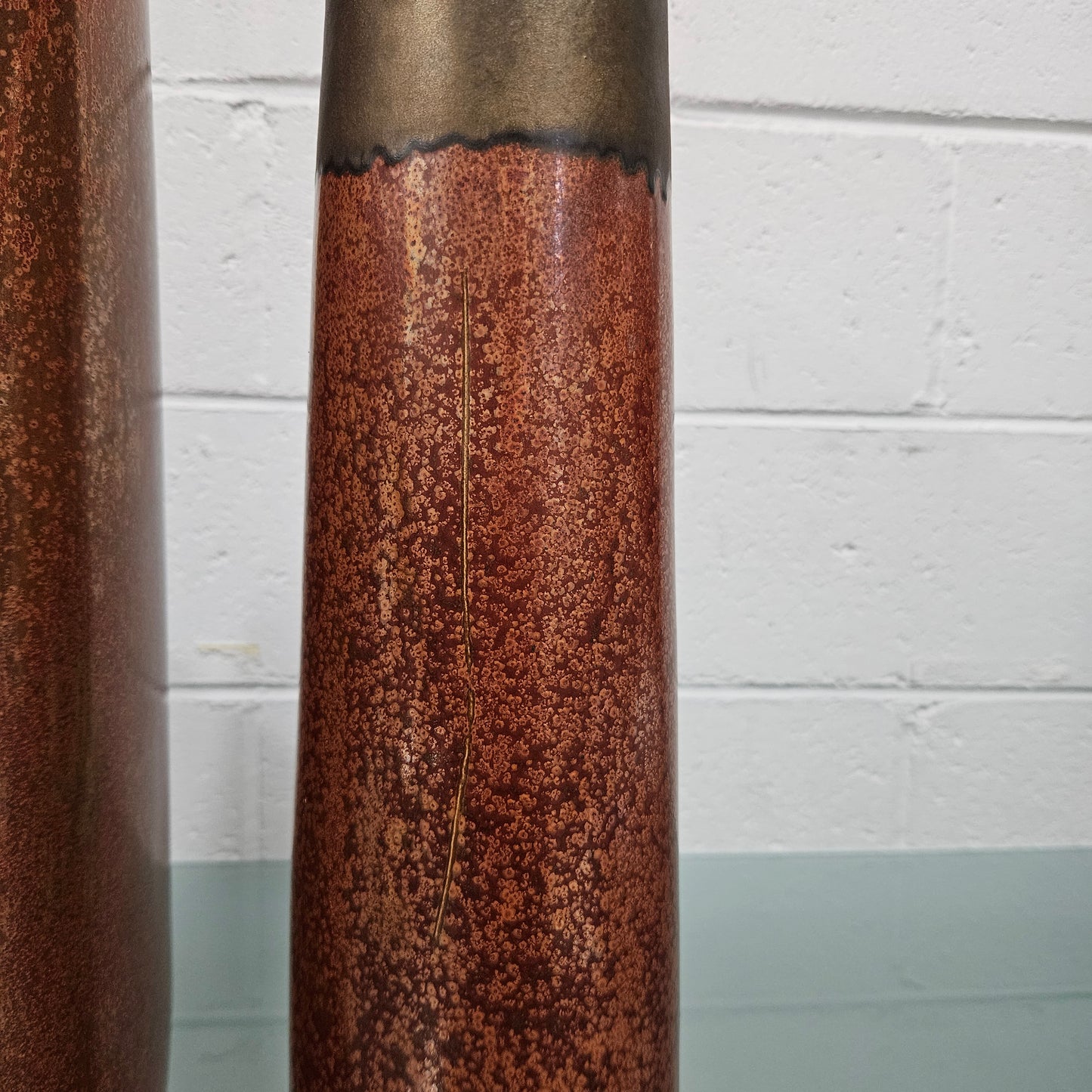 Pair of Tall Pottery Hand Made Vases