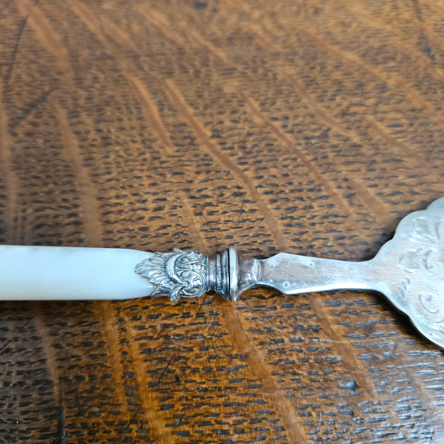 Antique Mother of Pearl & EPNS Silver Bread Fork