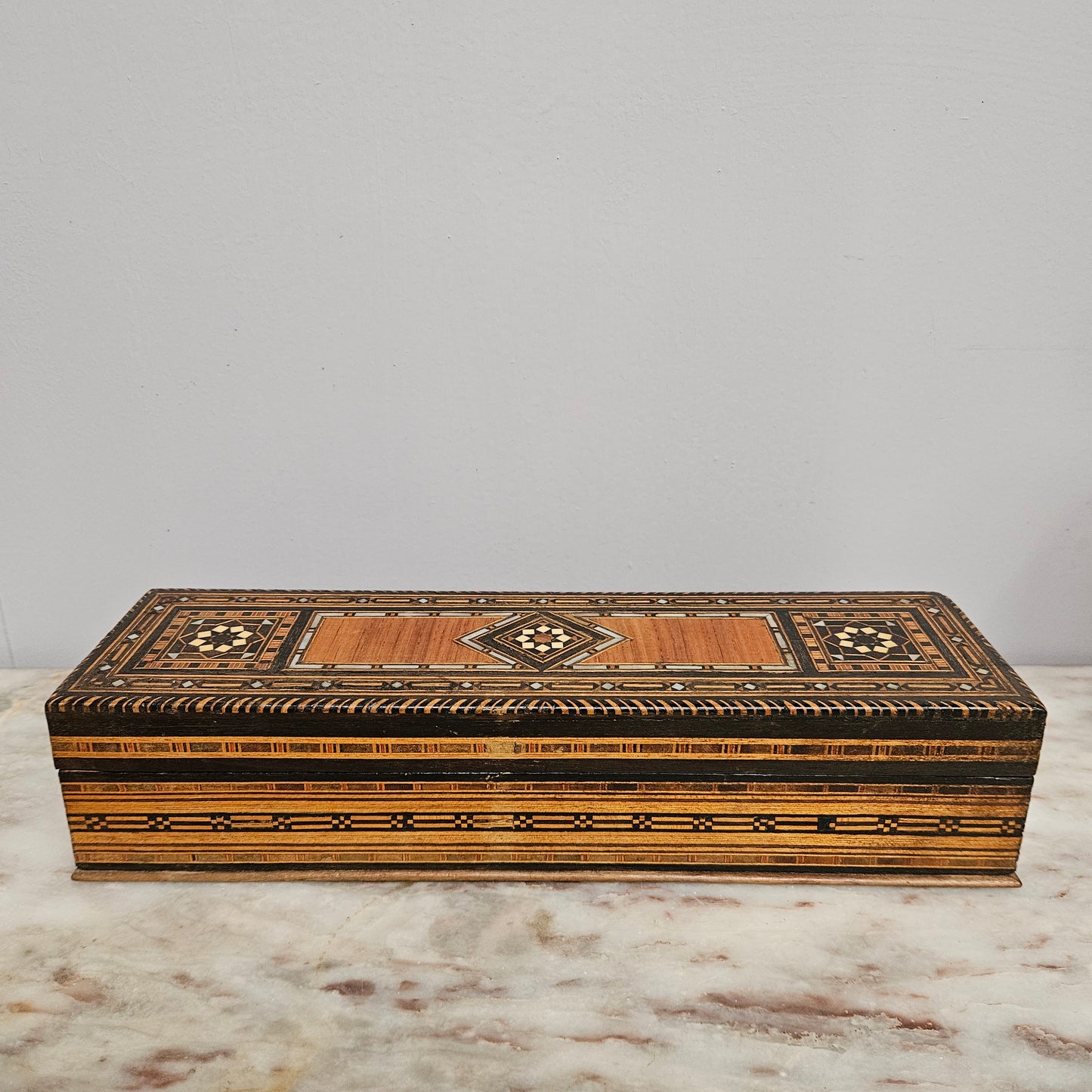 Vintage Syrian  Inlaid Trinket Box