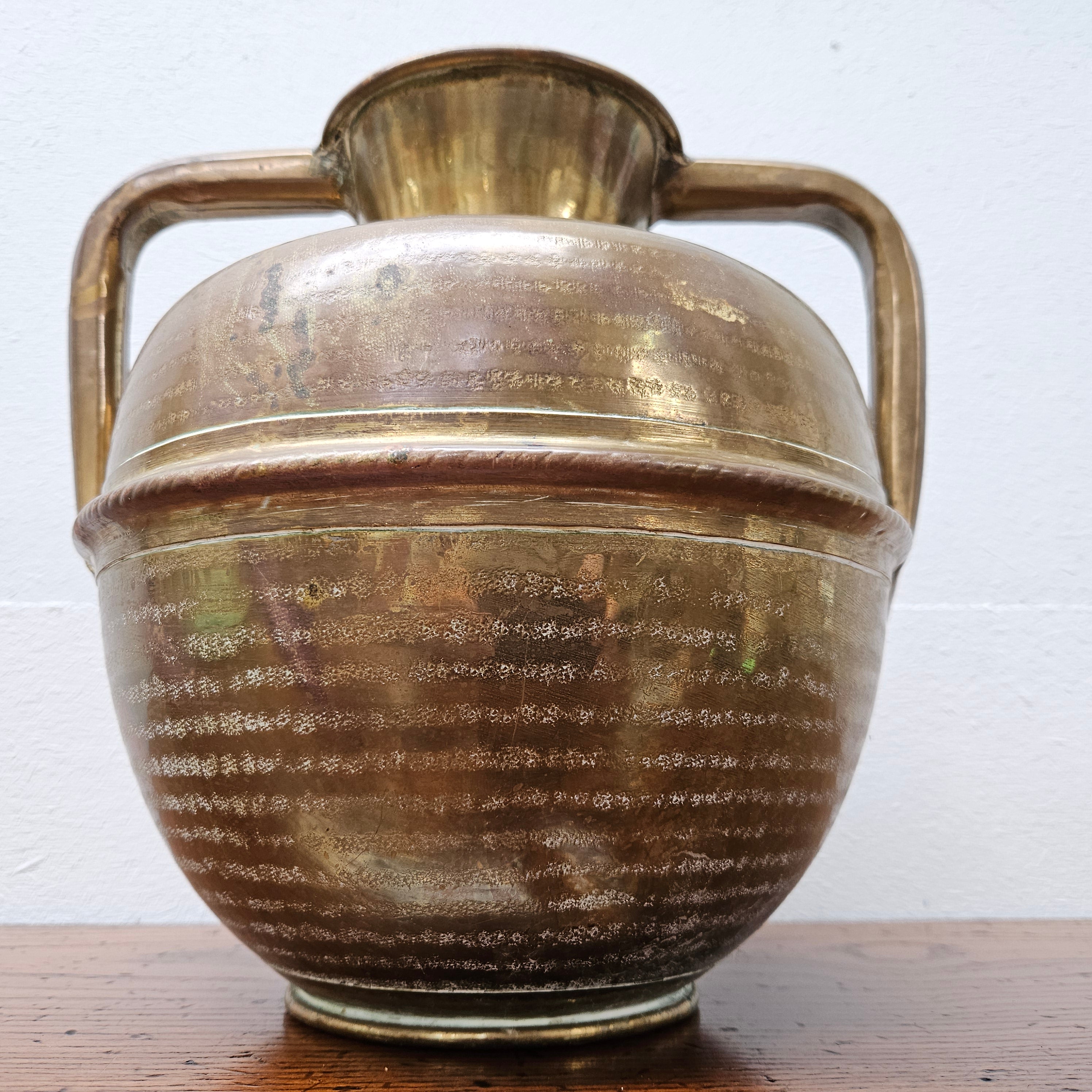 Antique Brass Handled Jardiniere