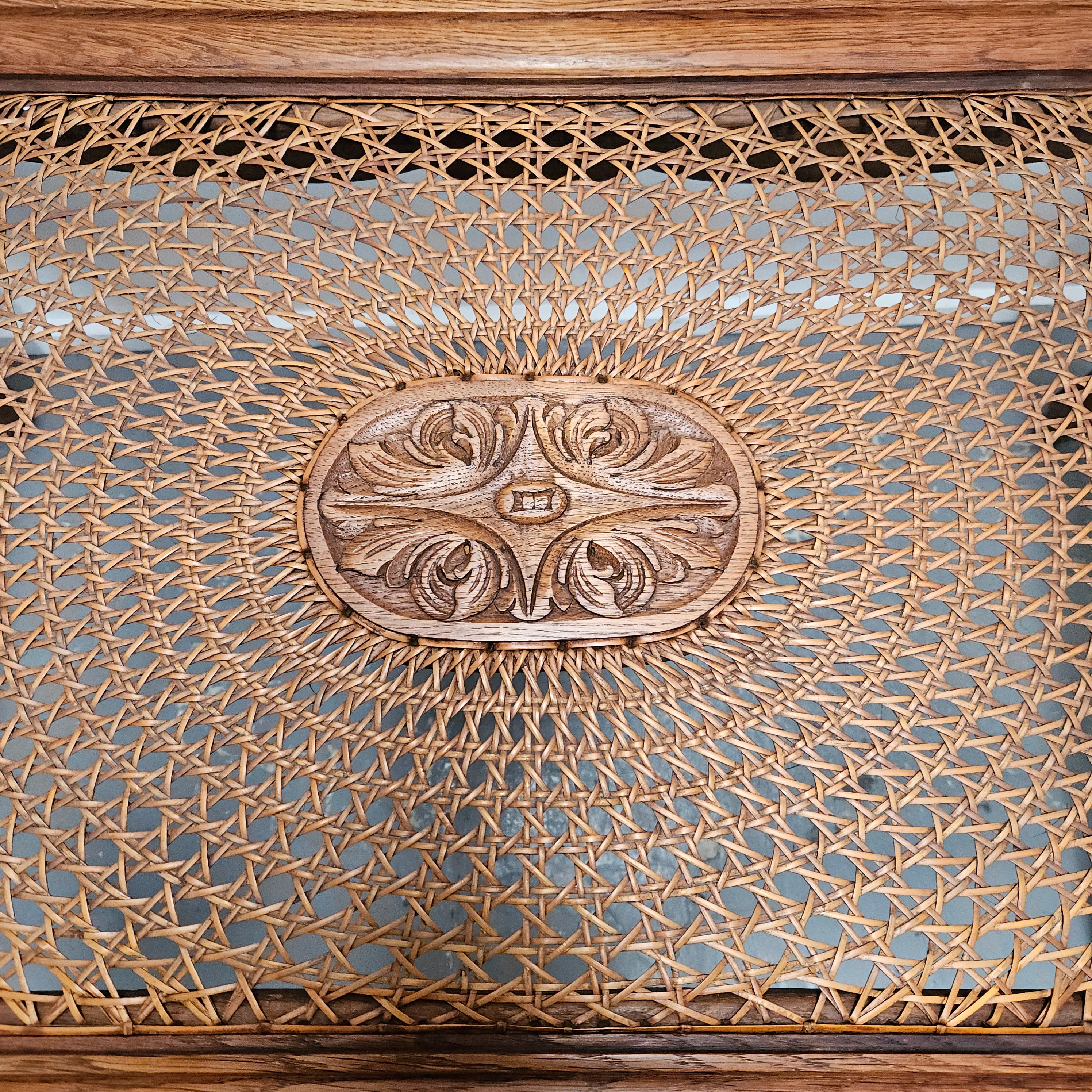 French Oak Cane Insert Coffee Table | Antique & Vintage | Moonee Ponds Antiques | Australia Wide Delivery