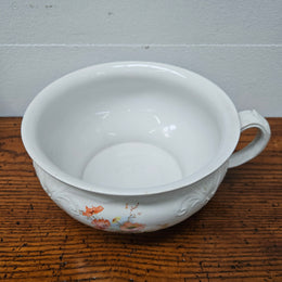 Antique Victorian White / Floral Chamber Pot