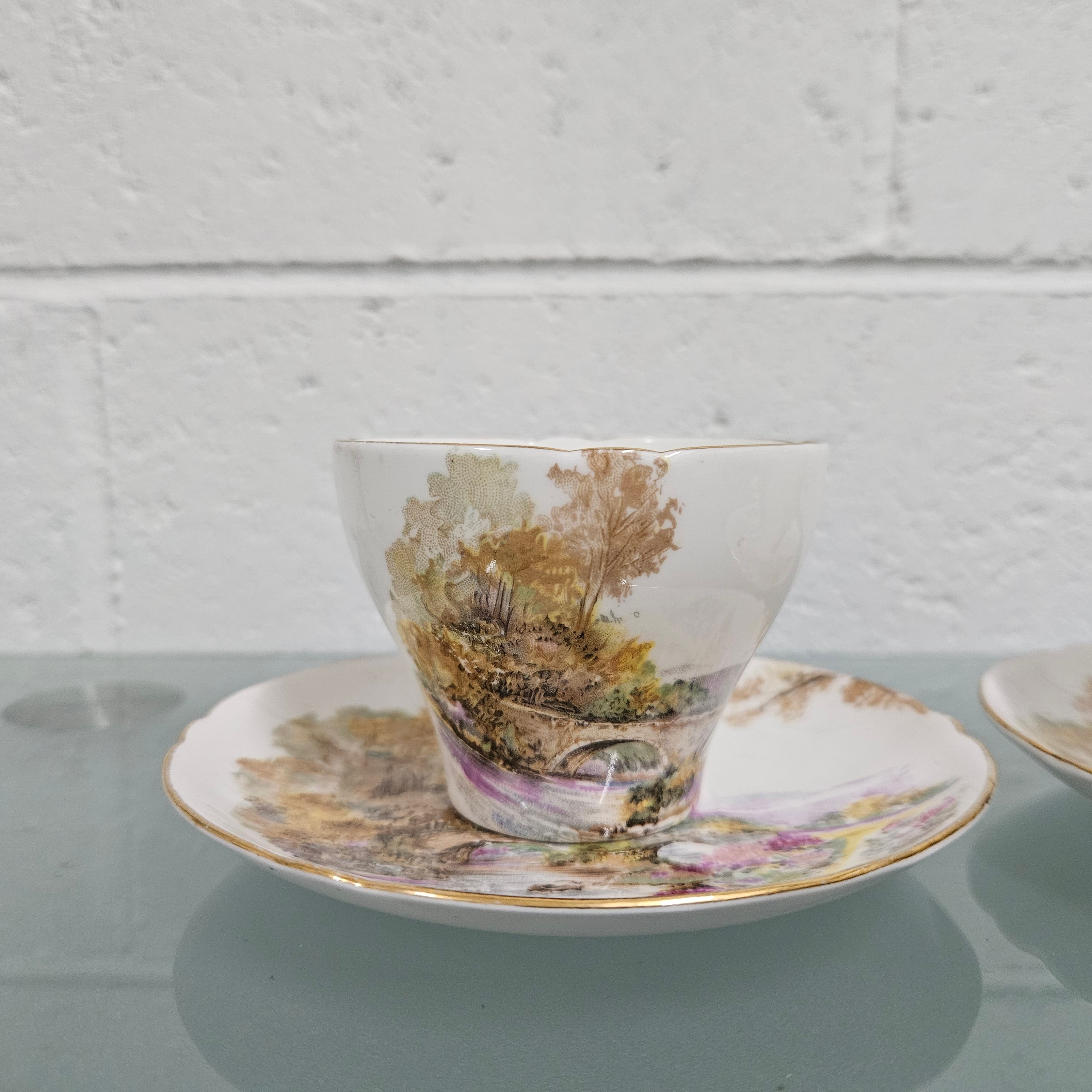 'Heather' Set of Six Shelley Coffee Cup & Saucers | Antique & Vintage | Moonee Ponds Antiques | Australia Wide Delivery