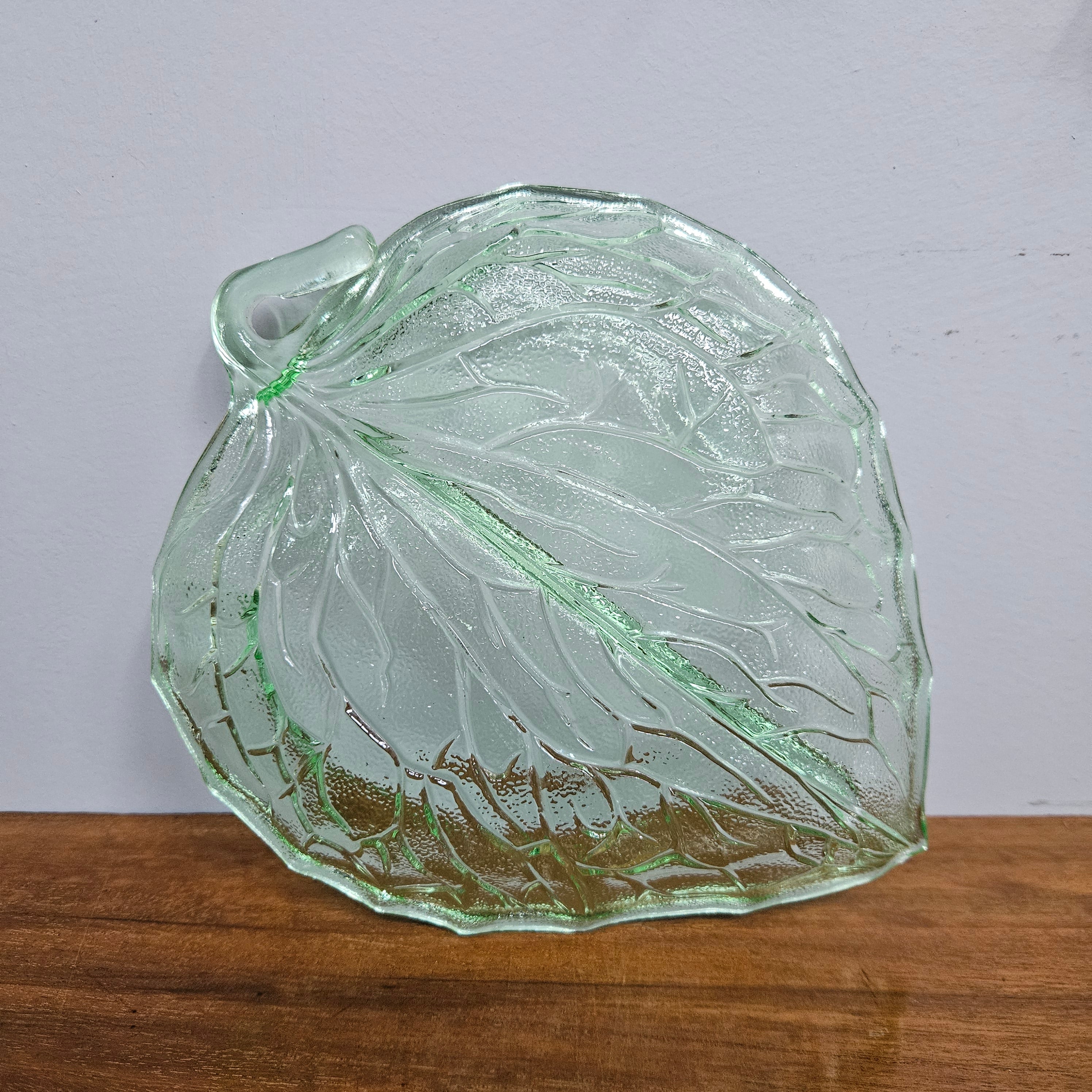 Vintage Bagley Uranium Green Glass Leaf Dish | Antique & Vintage | Moonee Ponds Antiques | Australia Wide Delivery