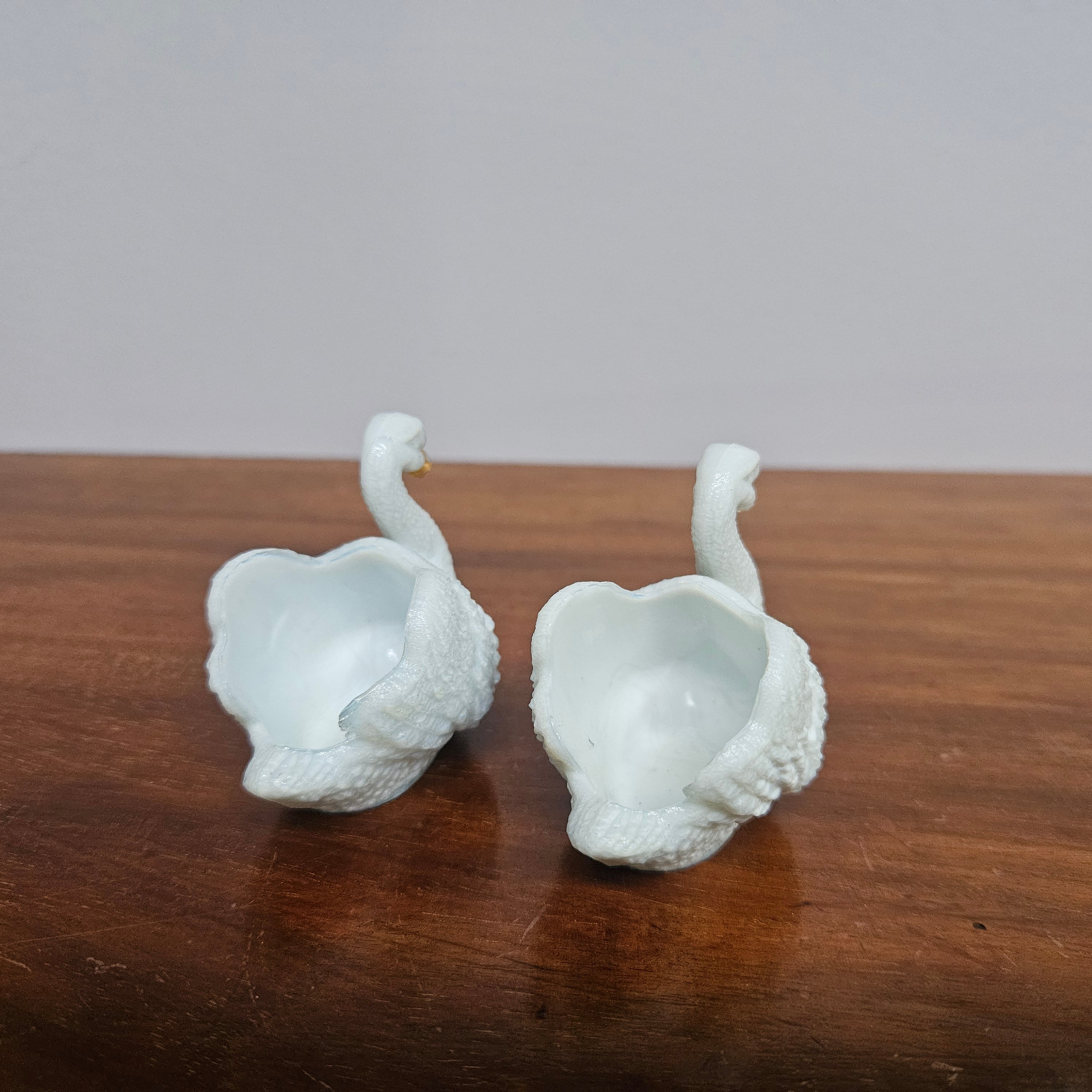 Vintage Pair of Milk Glass Swan Trinket Dishes | Antique & Vintage | Moonee Ponds Antiques | Australia Wide