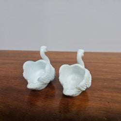 Vintage Pair of Milk Glass Swan Trinket Dishes | Antique & Vintage | Moonee Ponds Antiques | Australia Wide Delivery