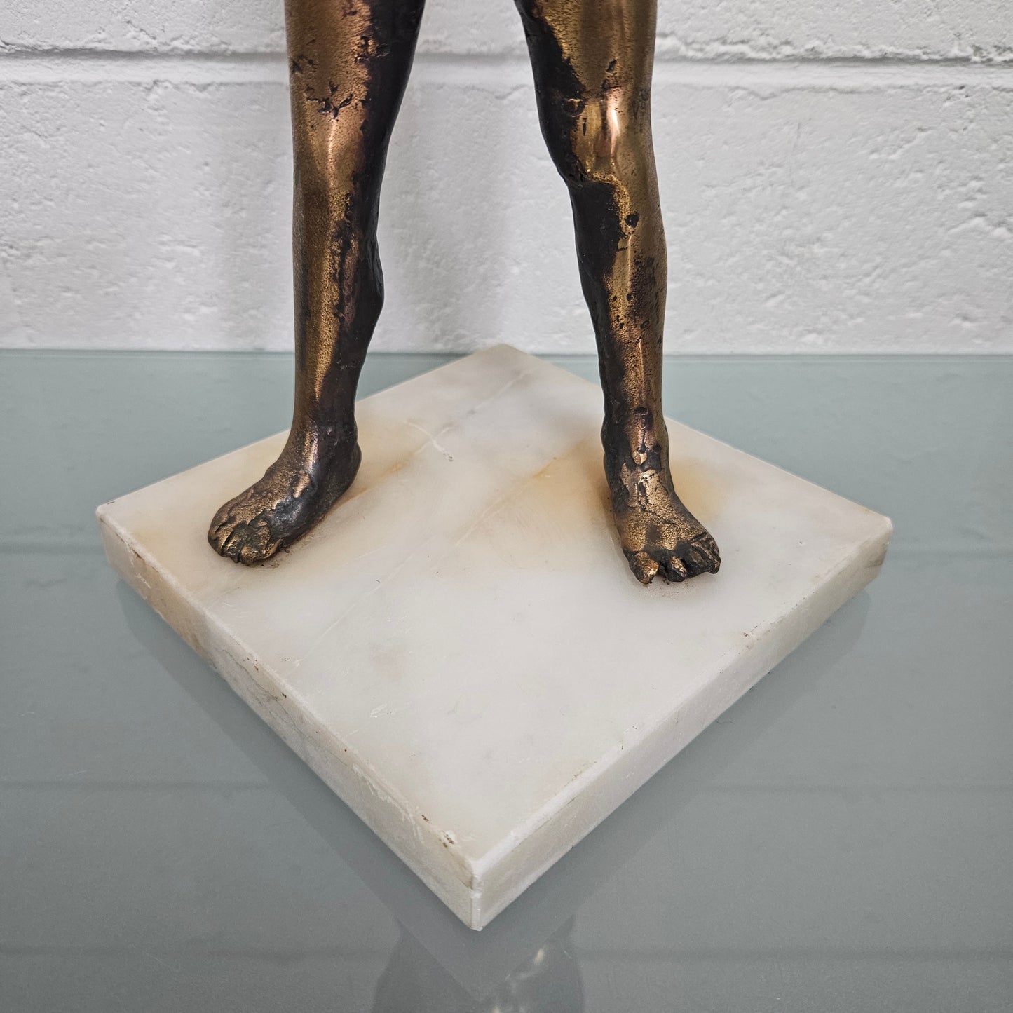 Mid Century Modern Bronze Of Young Boy