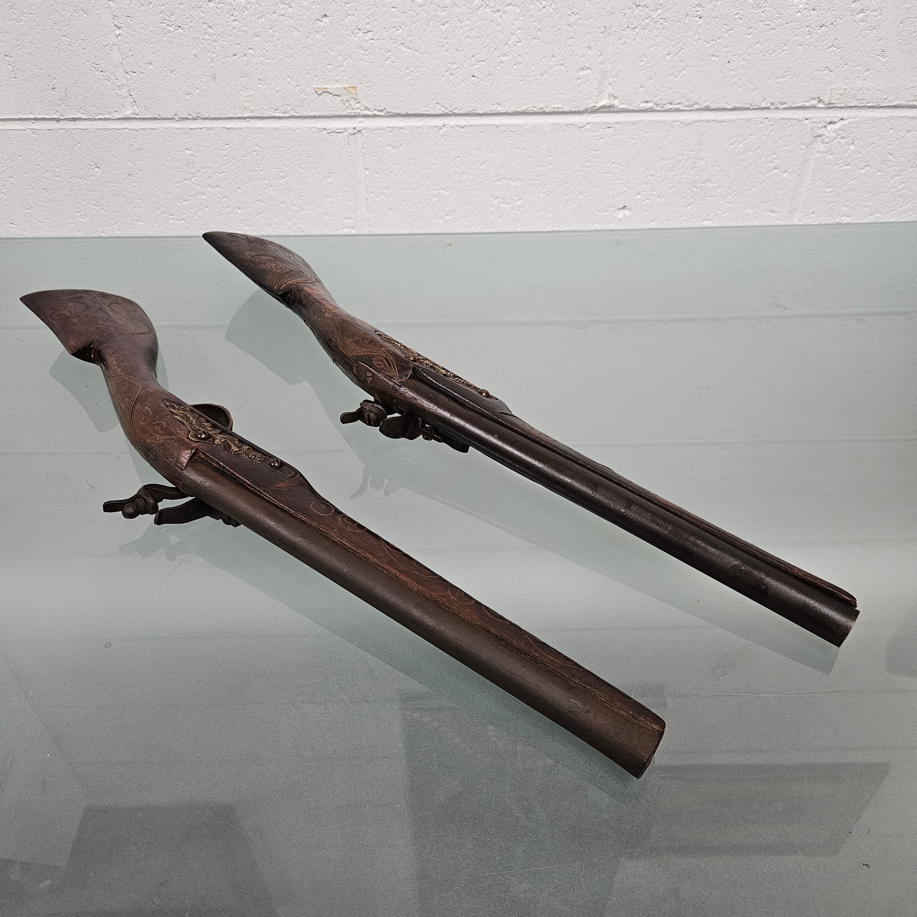 Pair Antique Blunderbuss Percussion Cap Style Pistols | Antique & Vintage | Moonee Ponds Antiques | Australia Wide Delivery
