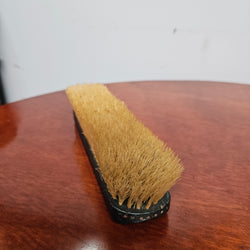 Antique Ebonised Wooden Brush With Silver Initials