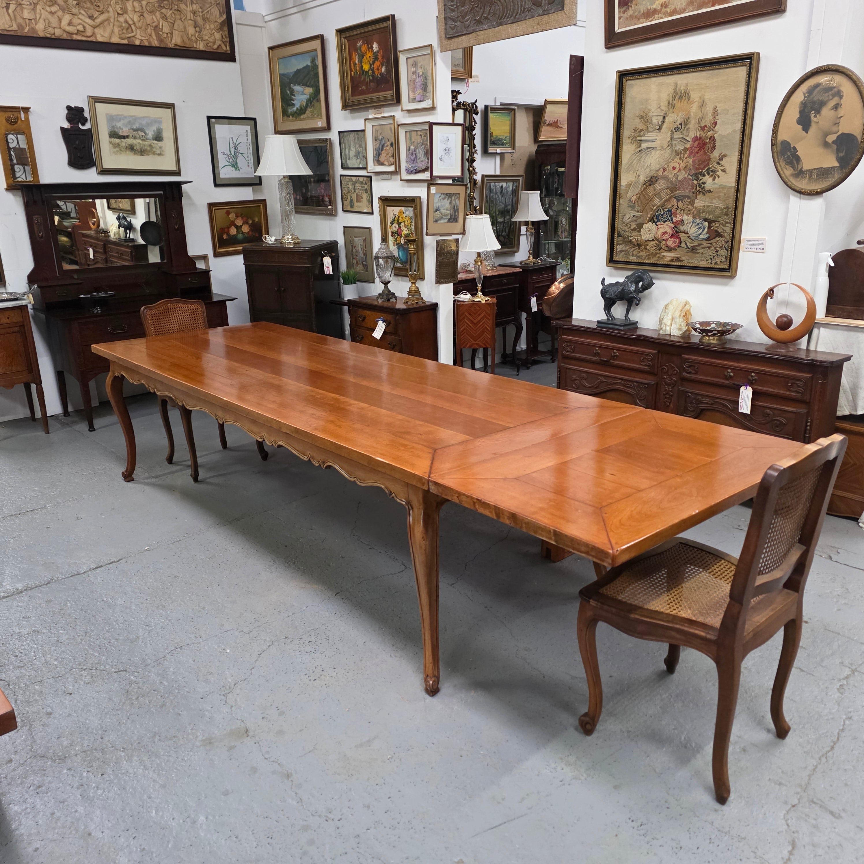 French-Style Reclaimed Cherrywood Extension Dining Table – Extends to 395.5 cm | Antique & Vintage | Moonee Ponds Antiques | Australia Wide Delivery