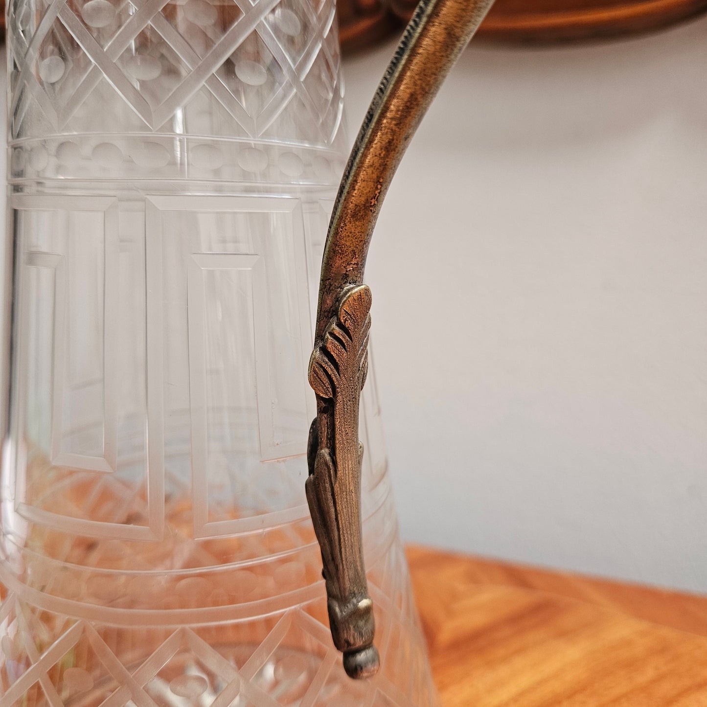 Superb Edwardian Crystal & Silver Plate Claret Jug