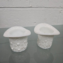 Pair of Fenton Milk Glass Top Hats | Antique & Vintage | Moonee Ponds Antiques | Australia Wide Delivery