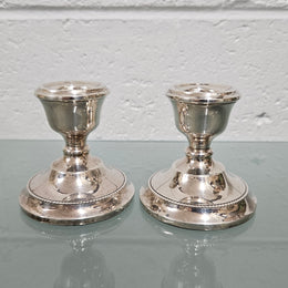 Pair of Birmingham Sterling Silver Candle Holders