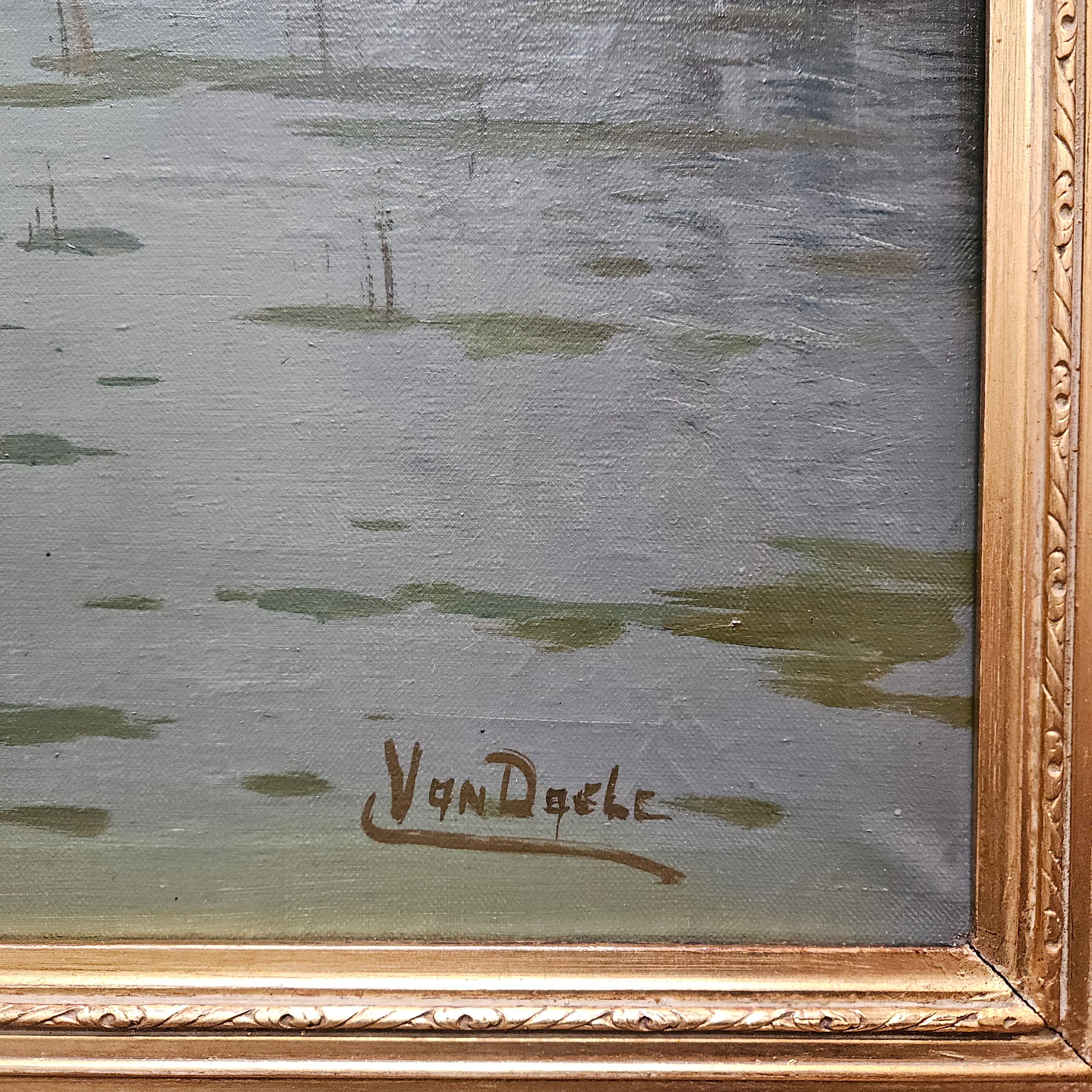 Signed Oil on Canvas "Hunting Scene" In Decorative Gilt Frame | Antique & Vintage | Moonee Ponds Antiques | Australia Wide Delivery