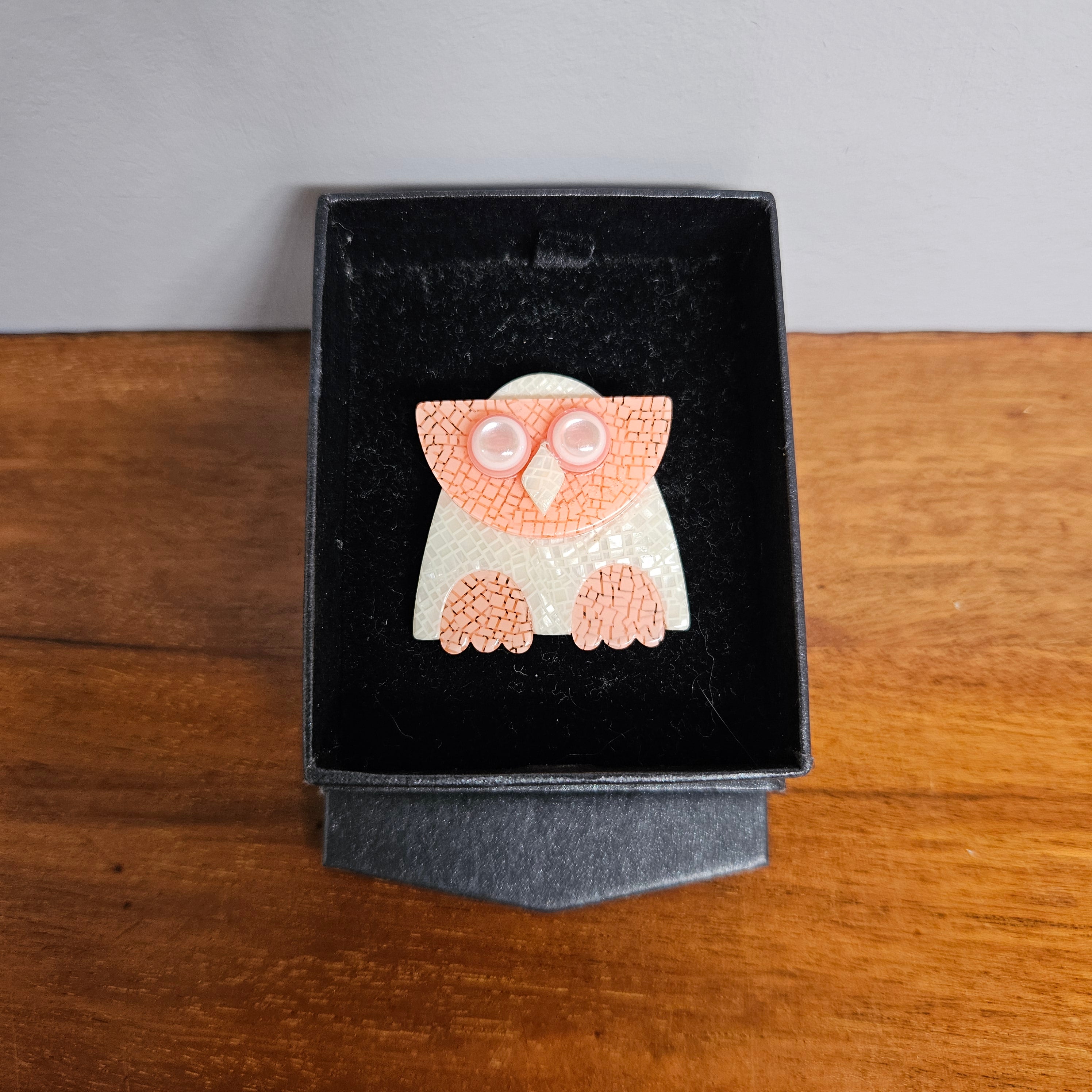 Charming "Lea Stein" Owl Brooch