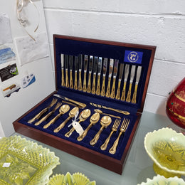 Boxed Set Of Grosvenor Gold Plated Cutlery