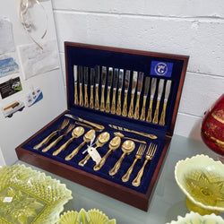Boxed Set Of Grosvenor Gold Plated Cutlery | Antique & Vintage | Moonee Ponds Antiques | Australia Wide Delivery