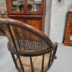 Antique Cane & Oak Office Desk Chair | Antique & Vintage | Moonee Ponds Antiques | Australia Wide Delivery