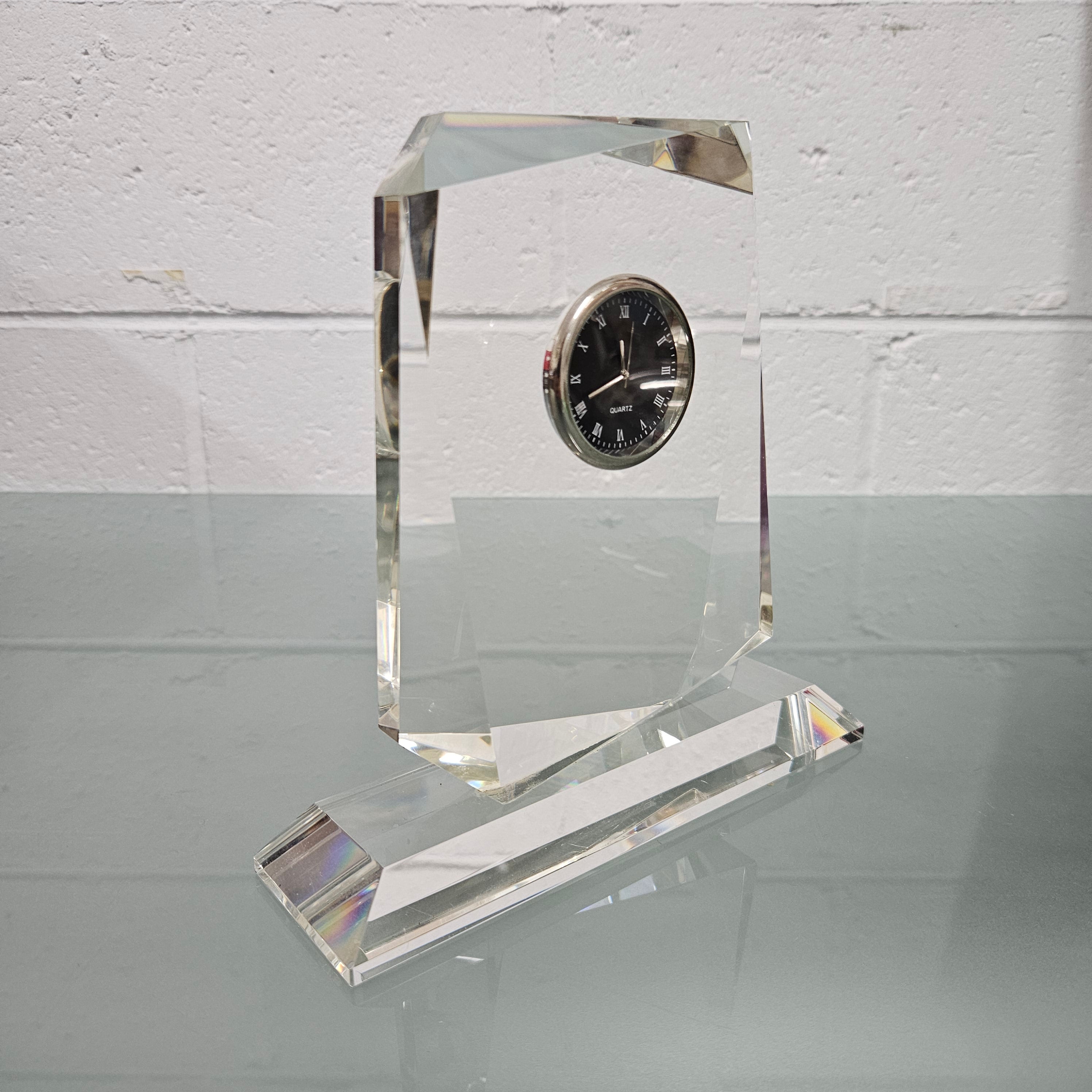 Orrefors Style Crystal Clock | Antique & Vintage | Moonee Ponds Antiques | Australia Wide
