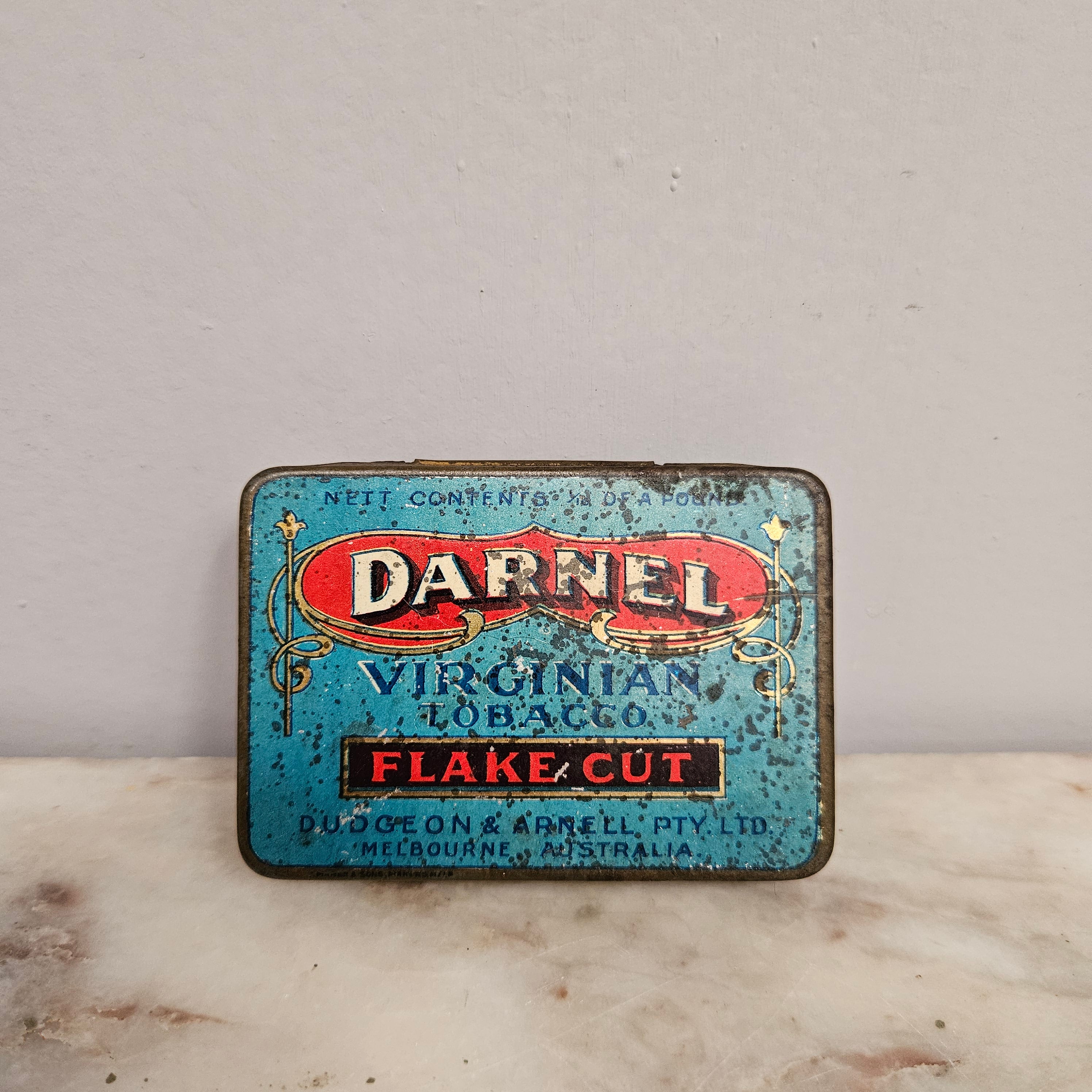 Rare Virginian Tobacco Flake Cut Dudgeon & Arnell Pty Ltd Melbourne Australia Tobacco Tin | Antique & Vintage | Moonee Ponds Antiques | Australia Wide Delivery