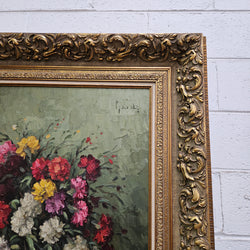 Signed Floral Oil On Canvas In Superb Gilt Frame | Antique & Vintage | Moonee Ponds Antiques | Australia Wide Delivery