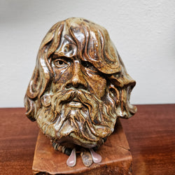 Vintage Pottery Bust On Wooden Base | Antique & Vintage | Moonee Ponds Antiques | Australia Wide Delivery