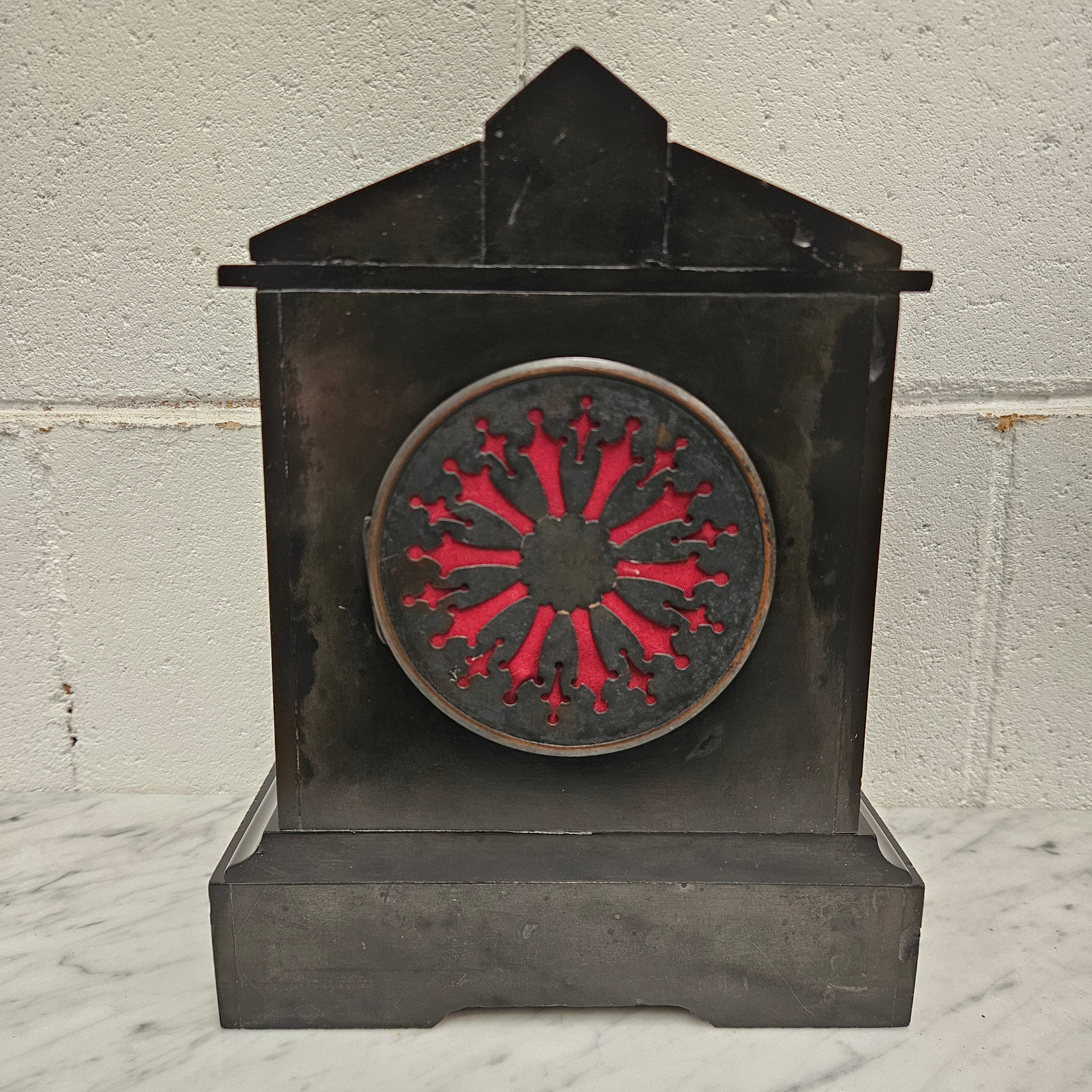 Fully Restored & Serviced French Inlaid Marble Time Piece Clock | Antique & Vintage | Moonee Ponds Antiques | Australia Wide Delivery