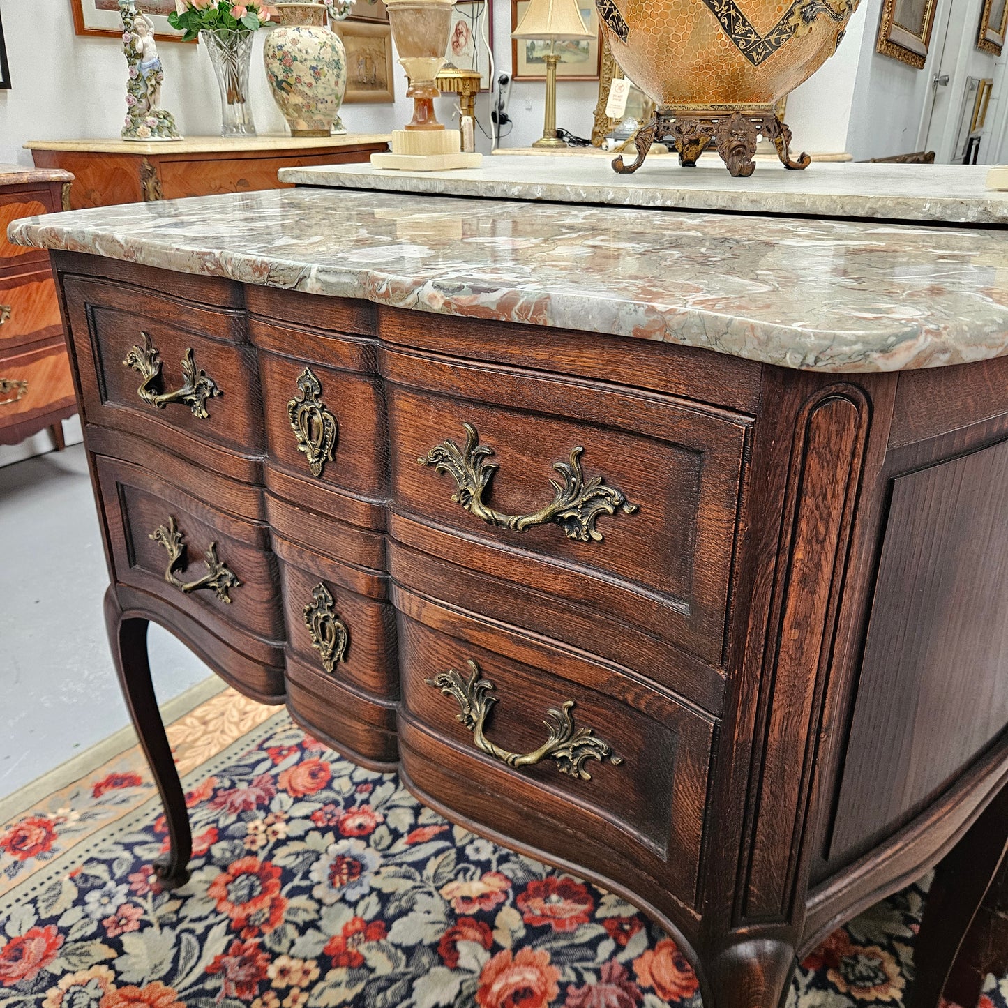Louis XVth Marble Topped Commode Circ: 1920's