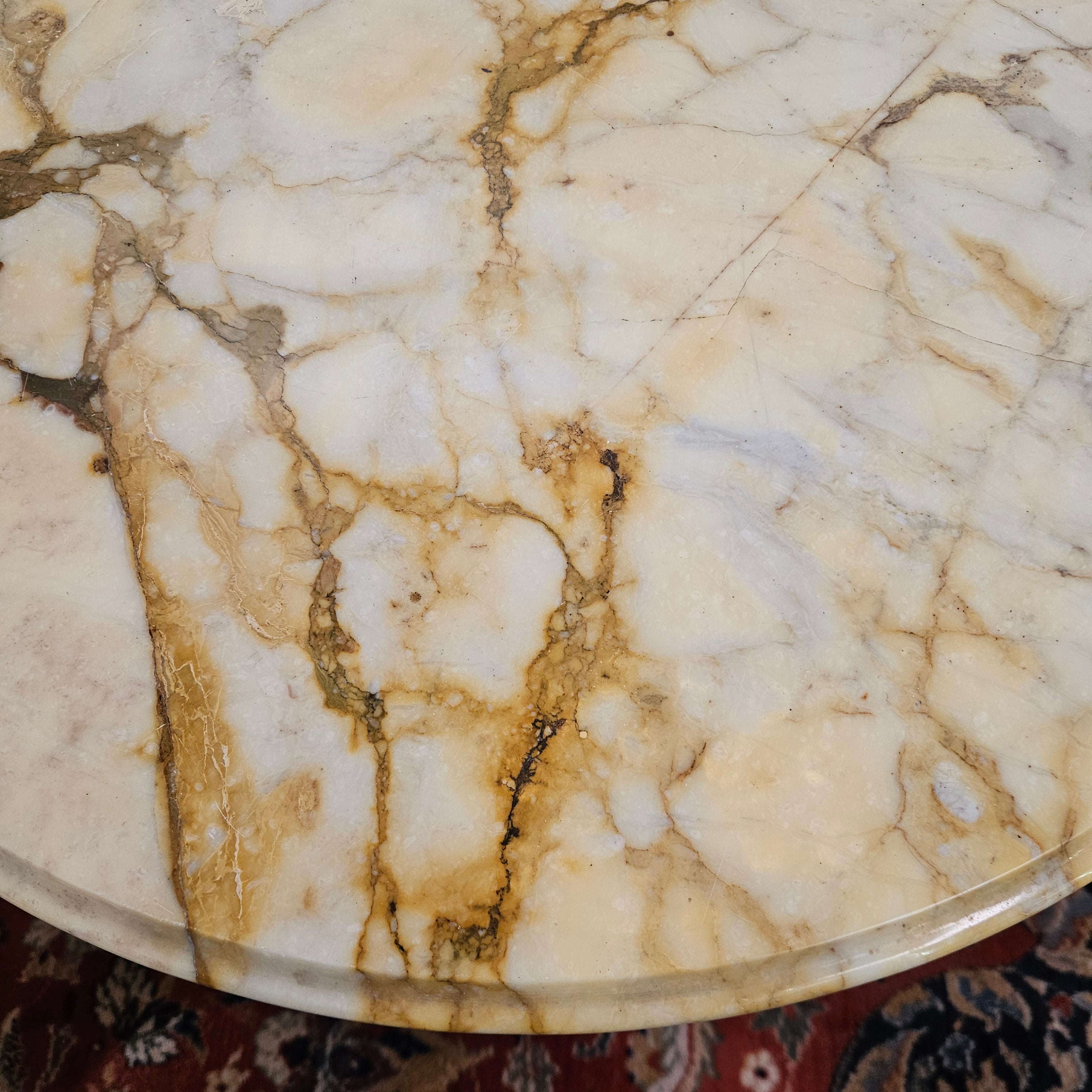 French Marble Top Round Coffee Table | Antique & Vintage | Moonee Ponds Antiques | Australia Wide
