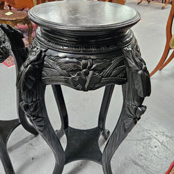 Pair Vintage Chinese Carved Ebonised Pedestals | Antique & Vintage | Moonee Ponds Antiques | Australia Wide Delivery