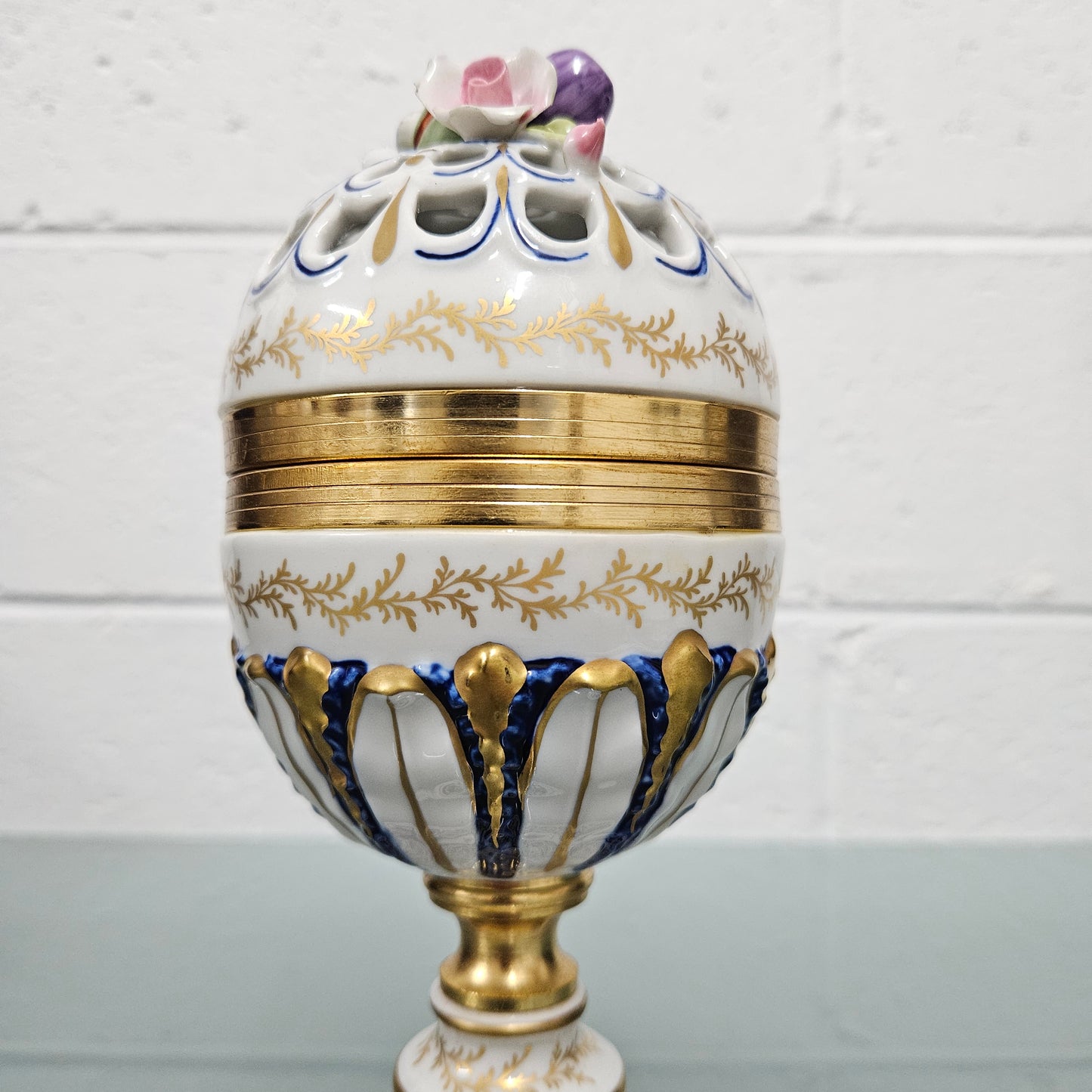 Stunning Vintage Sevres Style Lidded Potpourri on Pedestal