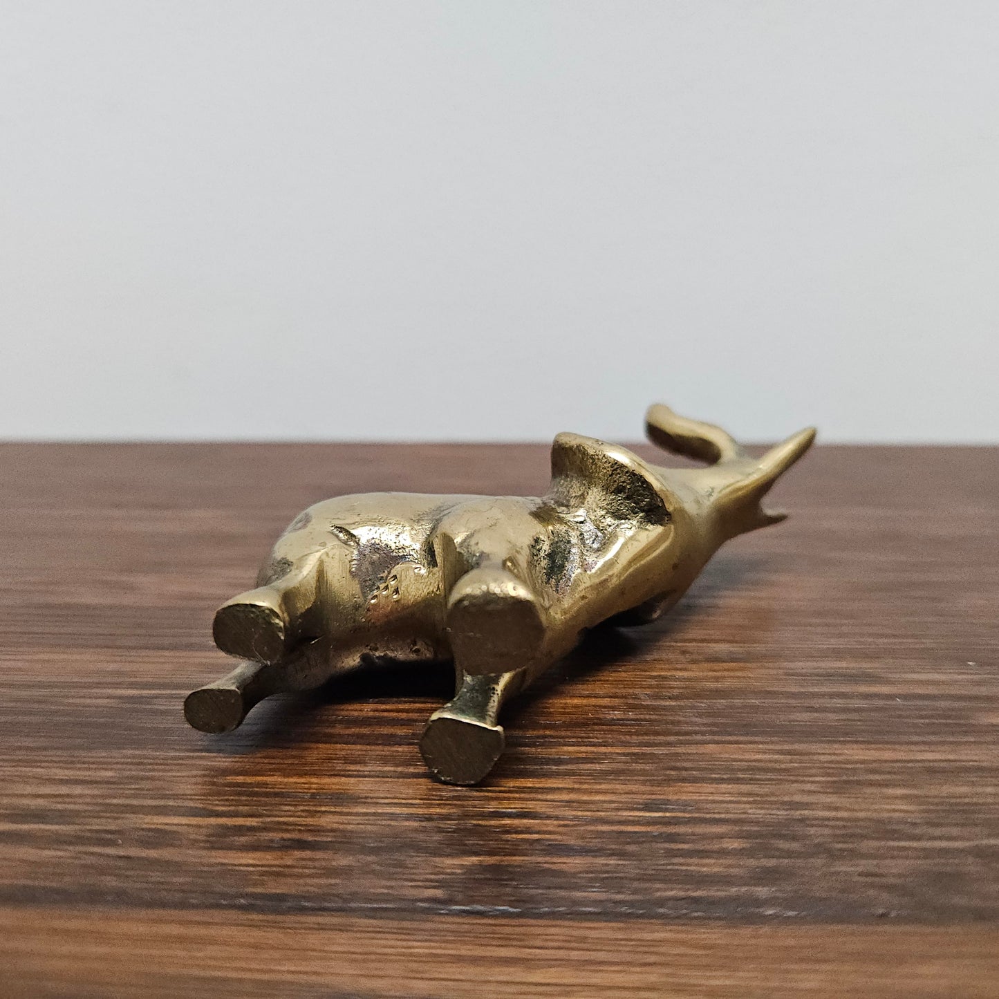 Vintage Brass Elephant With Raised Trunk