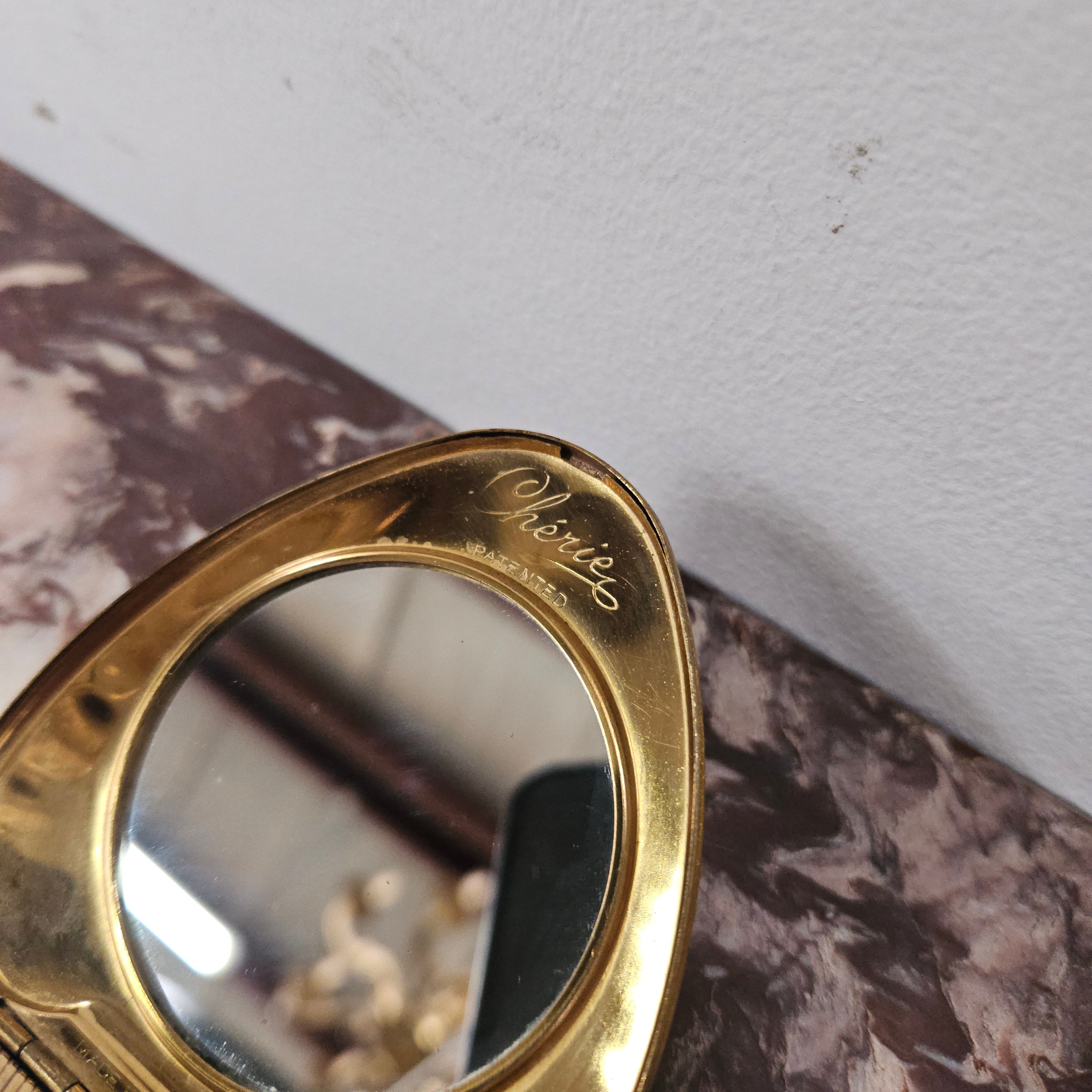 "Cherie" Kigu Heart Shaped Compact. | Antique & Vintage | Moonee Ponds Antiques | Australia Wide Delivery
