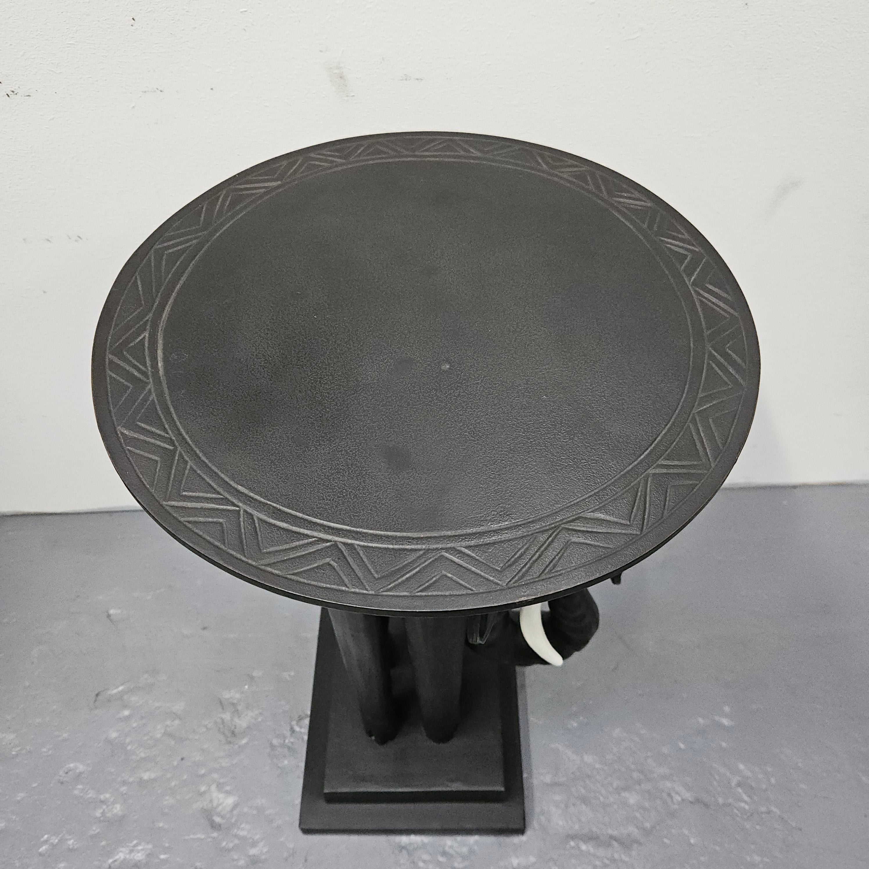 HOLD Unusual Hand Carved Ebonized Timber Elephant Side Table | Antique & Vintage | Moonee Ponds Antiques | Australia Wide Delivery