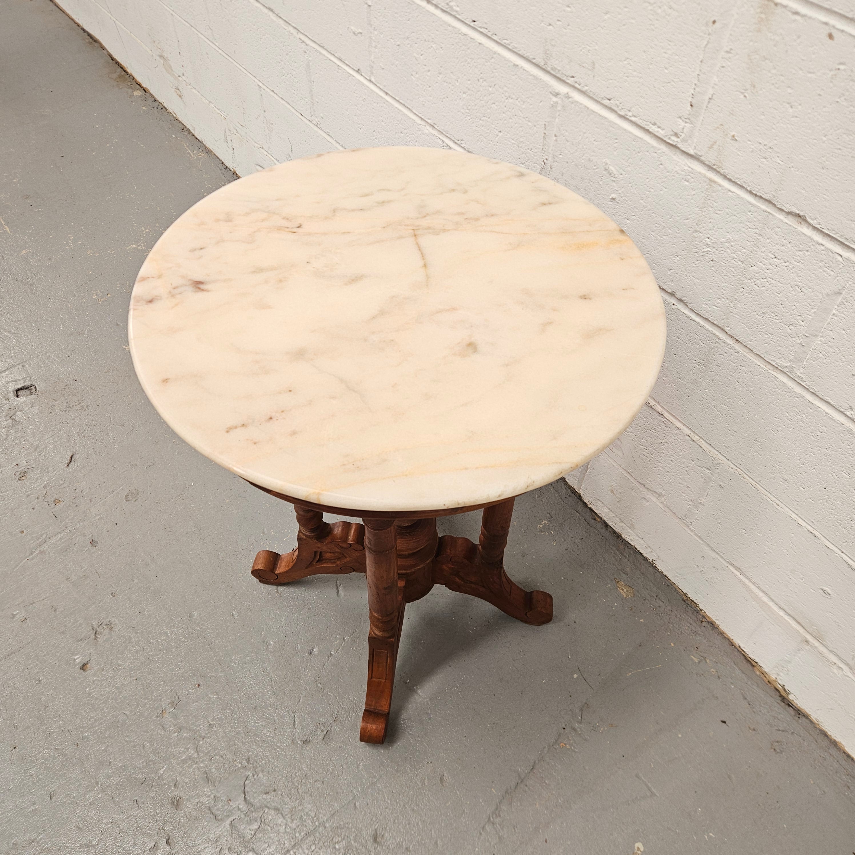 Vintage Mahogany Marble Top Round Table | Antique & Vintage | Moonee Ponds Antiques | Australia Wide