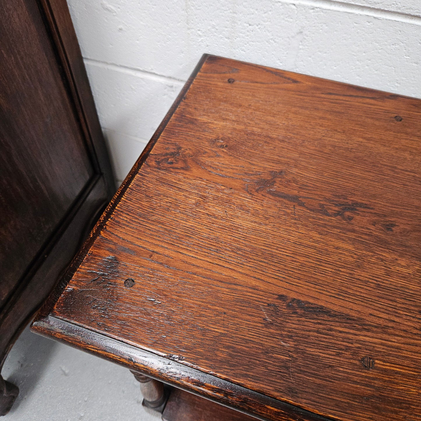 Antique French Oak Pair Bedside