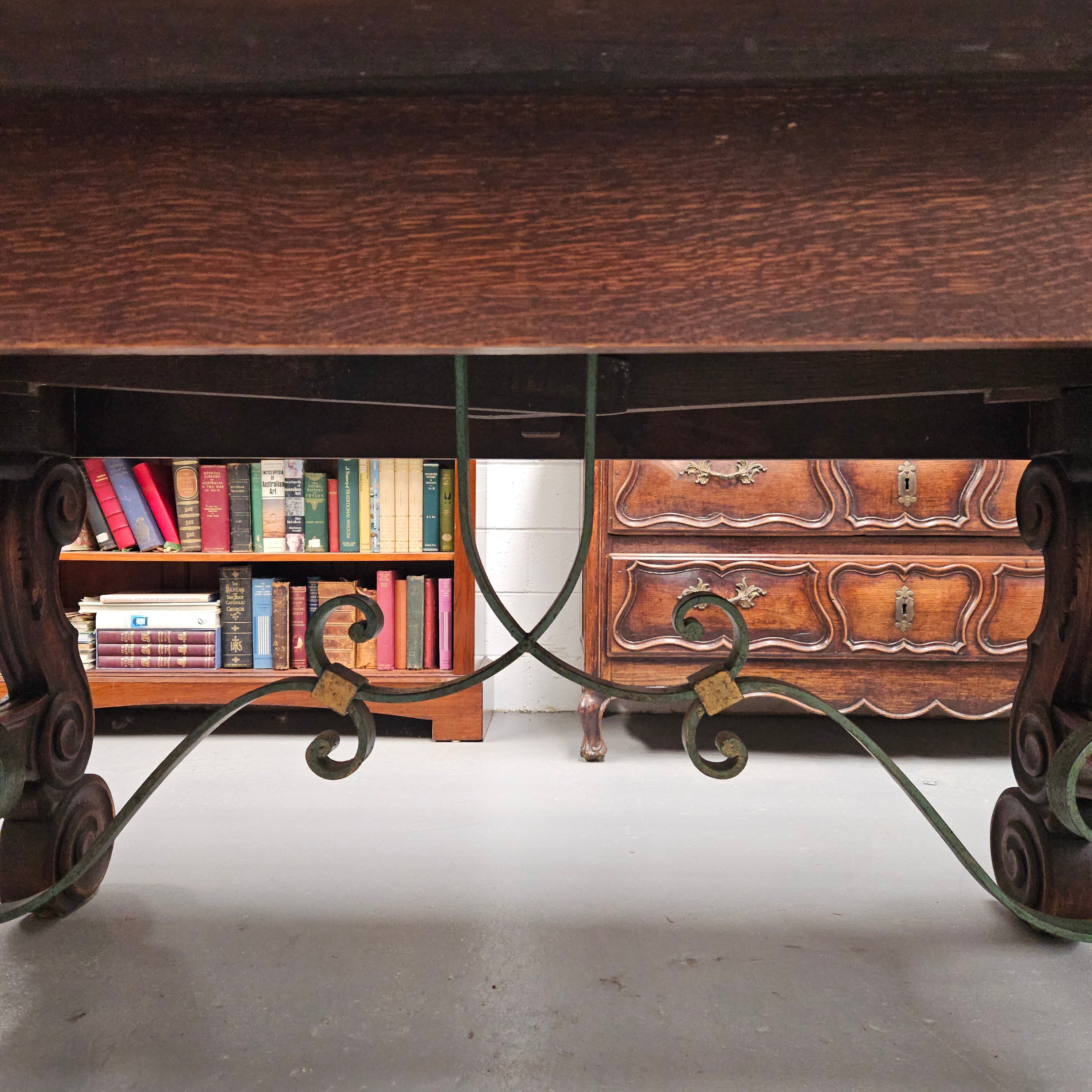 Beautiful French Oak Spanish Style Extension Dining Table | Antique & Vintage | Moonee Ponds Antiques | Australia Wide Delivery