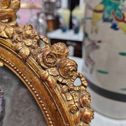 Oval Lady Portrait in Reproduction Gilt Frame