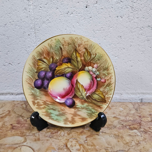 Small Vintage Aynsley Orchard Fruit Signed Dish