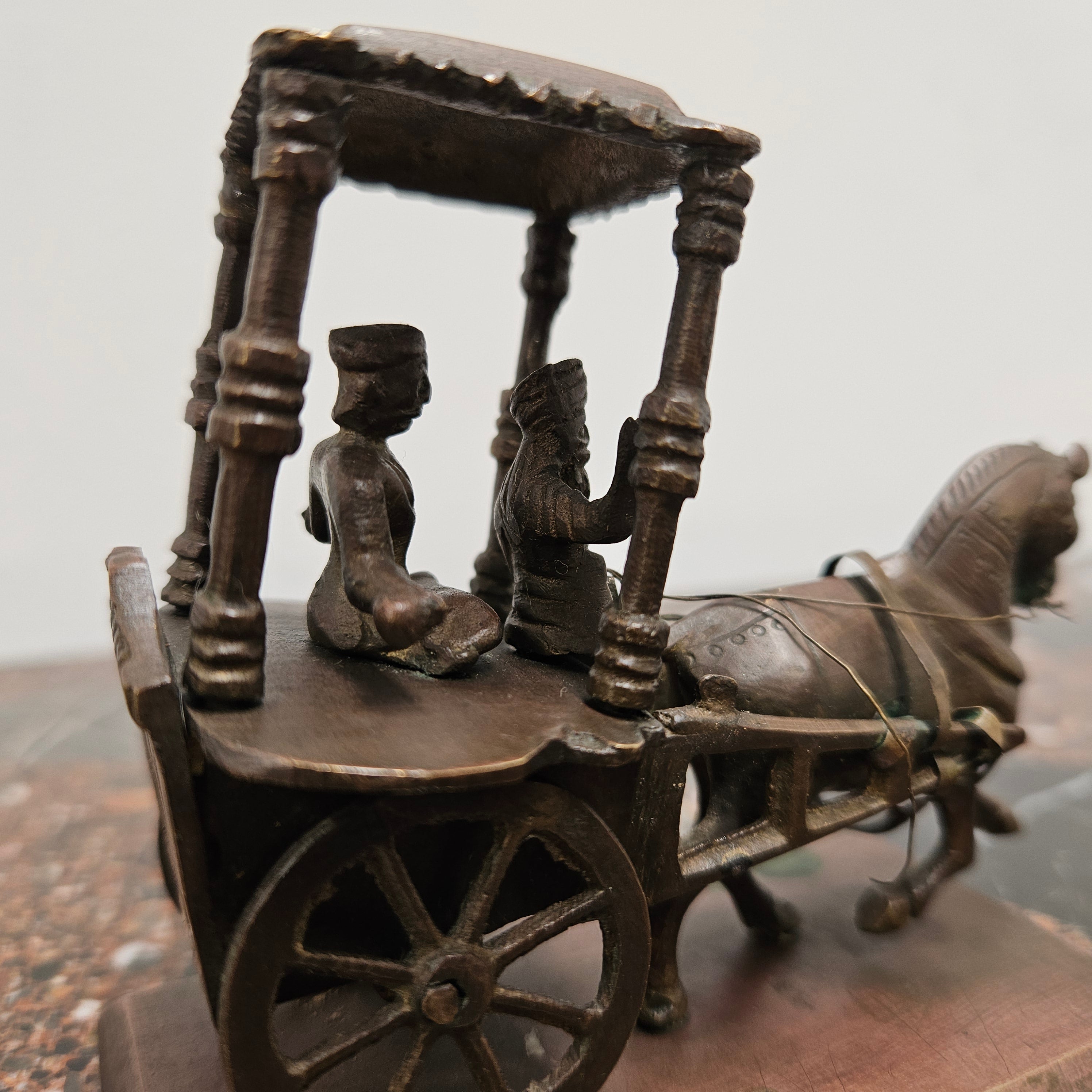 Antique Indian Brass Horse, Cart & Rider | Antique & Vintage | Moonee Ponds Antiques | Australia Wide Delivery