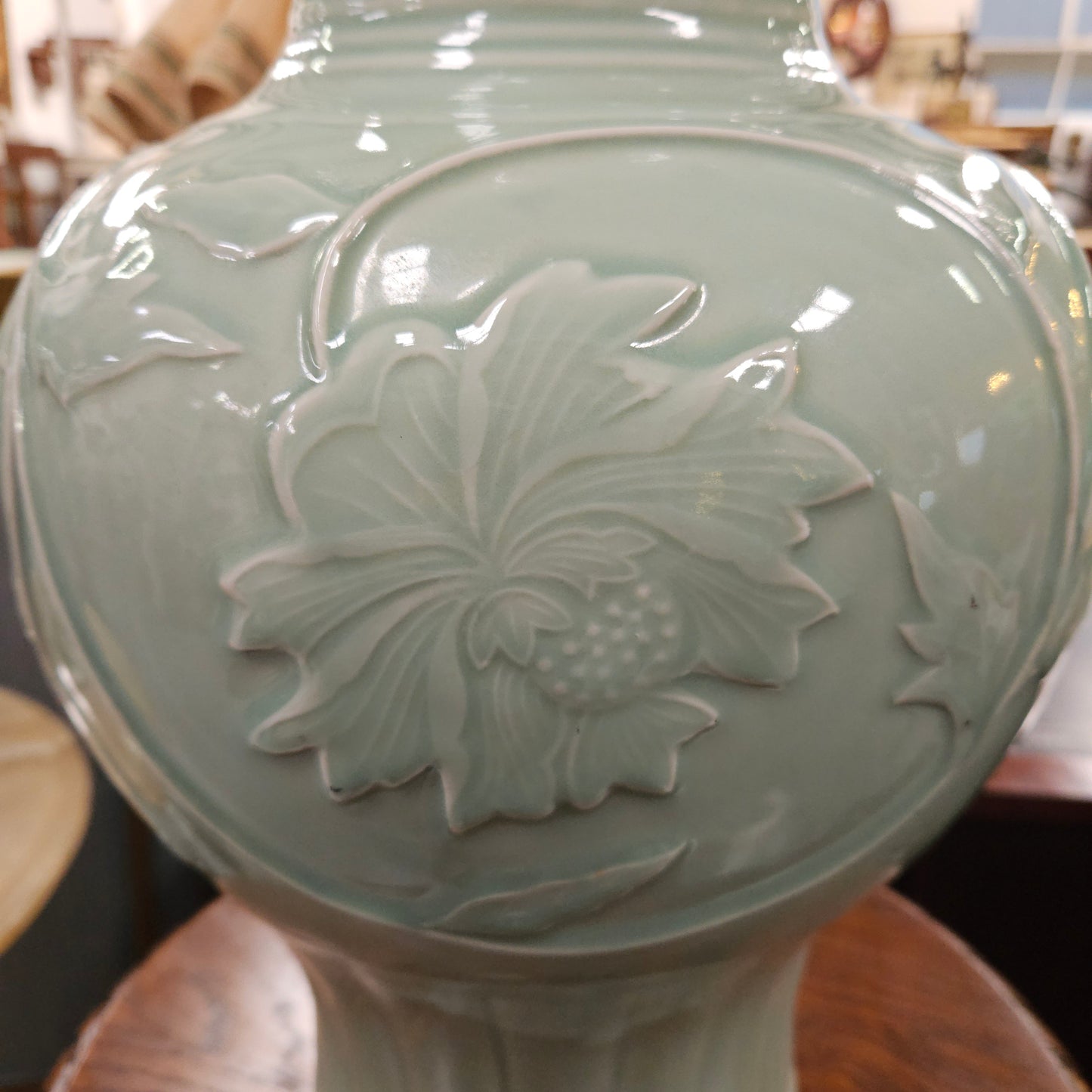 Vintage Large Celadon Vase