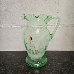 Uranium Glass Mary Gregory Style Large Jug Moonee Ponds Antiques